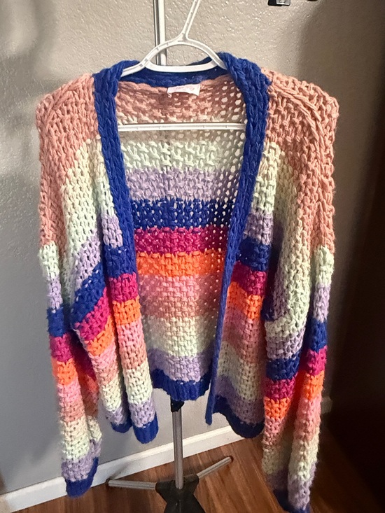 Pink Lily Sweaters - Pink Lily Crochet Cardigan
